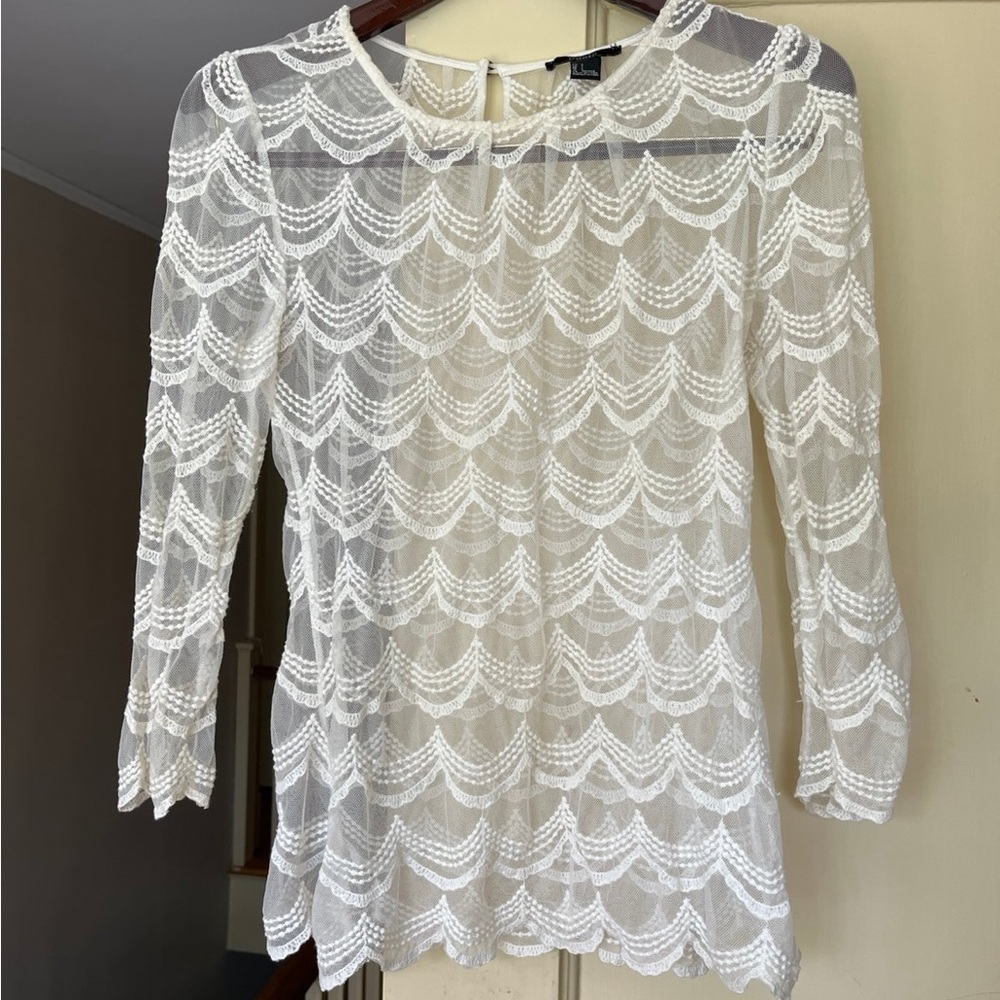 Forever 21 White Lace Top Blouse